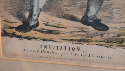 SATIRICAL PRINT 'FLIGHT'S OF HUMOUR' IN WALNUT FRAME - ADDITIONAL PHOTO 3