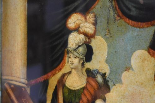 EARLY GEORGIAN REVERSE PAINTED PRINT ON GLASS - ADDITIONAL PHOTO 3