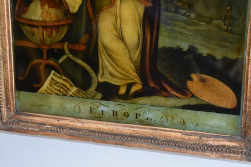 EARLY GEORGIAN REVERSE PAINTED PRINT ON GLASS - ADDITIONAL PHOTO 4