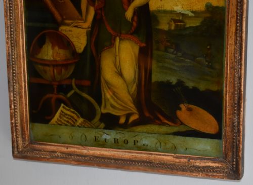 EARLY GEORGIAN REVERSE PAINTED PRINT ON GLASS - ADDITIONAL PHOTO 5
