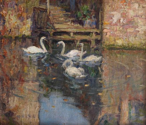SUPERB OIL PAINTING BY ALFRED VAN NESTE - ADDITIONAL PHOTO 3