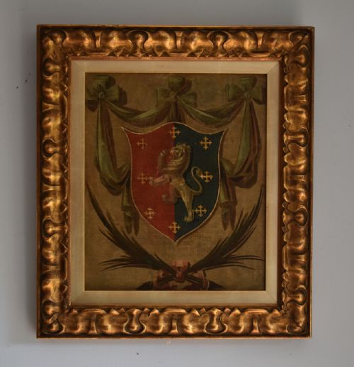 georgian heraldic oil painting - CATEGORY: ANTIQUE ART - DATED 1800