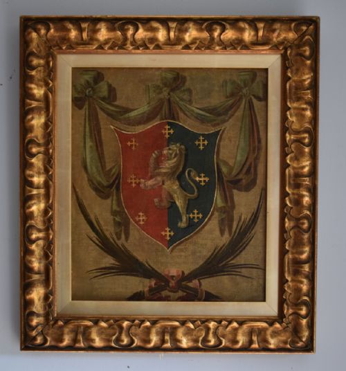 GEORGIAN HERALDIC OIL PAINTING - ADDITIONAL PHOTO 1