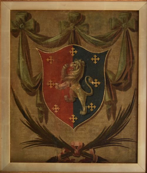 GEORGIAN HERALDIC OIL PAINTING - ADDITIONAL PHOTO 2