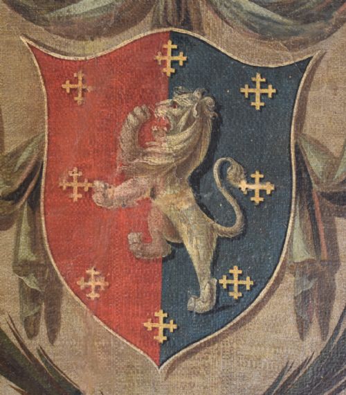 GEORGIAN HERALDIC OIL PAINTING - ADDITIONAL PHOTO 4