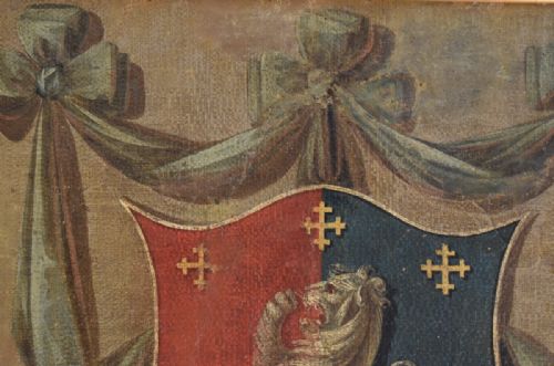 GEORGIAN HERALDIC OIL PAINTING - ADDITIONAL PHOTO 5