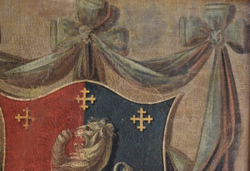 GEORGIAN HERALDIC OIL PAINTING - ADDITIONAL PHOTO 6