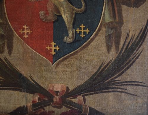 GEORGIAN HERALDIC OIL PAINTING - ADDITIONAL PHOTO 7