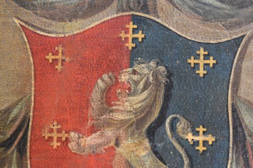 GEORGIAN HERALDIC OIL PAINTING - ADDITIONAL PHOTO 8