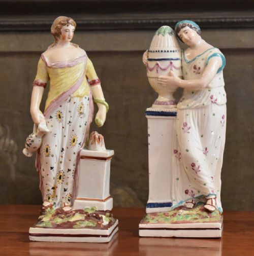 pair of early staffordshire figures - CATEGORY: ANTIQUE CERAMICS - DATED GEORGIAN