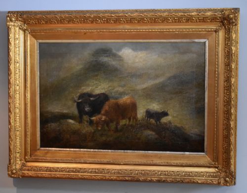 HIGHLAND OIL PAINTING BY JOHN W MORRIS - ADDITIONAL PHOTO 1