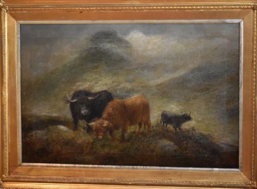HIGHLAND OIL PAINTING BY JOHN W MORRIS - ADDITIONAL PHOTO 2