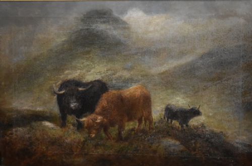 HIGHLAND OIL PAINTING BY JOHN W MORRIS - ADDITIONAL PHOTO 3