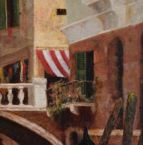 OIL PAINTING OF VENICE BY EDWARD H BEARNE - ADDITIONAL PHOTO 4