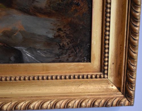 VICTORIAN ALPINE LANDSCAPE OIL PAINTING - ADDITIONAL PHOTO 4