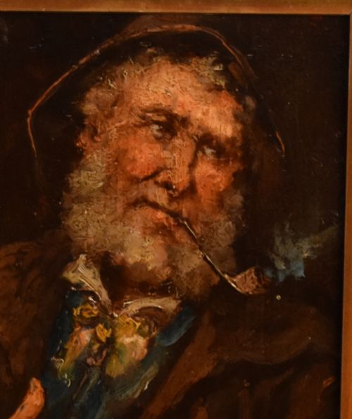 MINIATURE OIL PAINTING OF AN OLD MAN - ADDITIONAL PHOTO 1