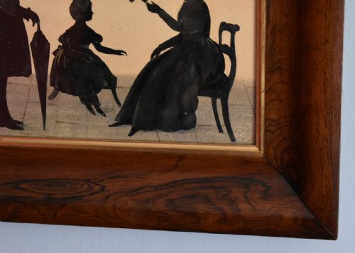 VICTORIAN SILHOUETTE OF A FAMILY WITH BIRD - ADDITIONAL PHOTO 3