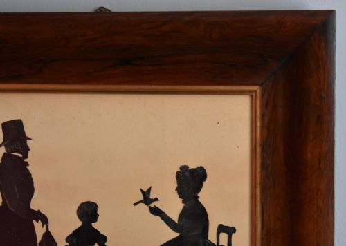 VICTORIAN SILHOUETTE OF A FAMILY WITH BIRD - ADDITIONAL PHOTO 4
