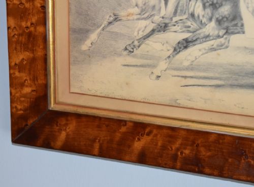 SUPERB VICTORIAN DRAWING OF HORSES - ADDITIONAL PHOTO 3