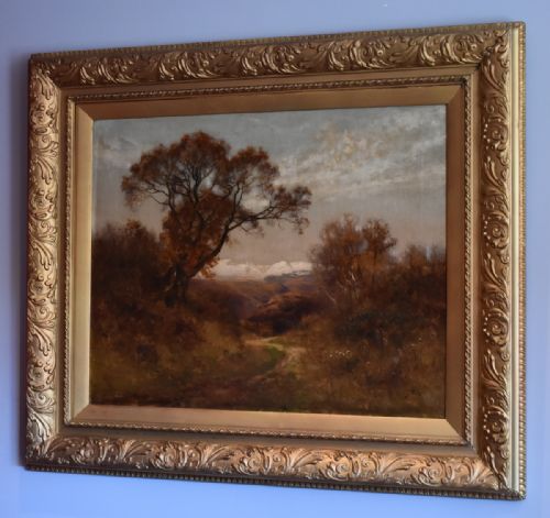 large oil painting of snowdonia by alfred oliver - CATEGORY: ANTIQUE ART - DATED 1910