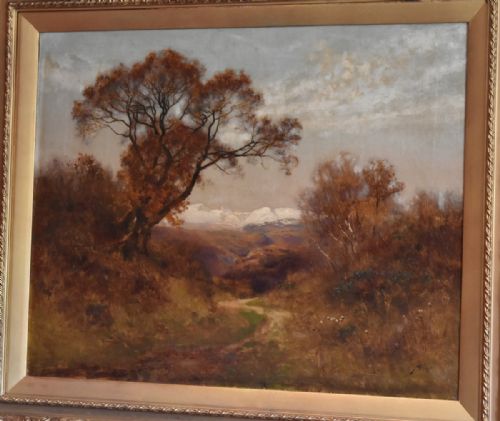 LARGE OIL PAINTING OF SNOWDONIA BY ALFRED OLIVER - ADDITIONAL PHOTO 2