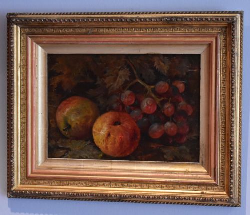 victorian still life oil painting of fruit - CATEGORY: ANTIQUE ART - DATED VICTORIAN