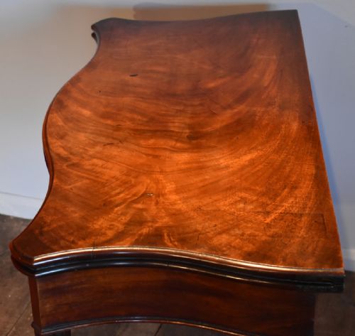CHIPPENDALE SERPENTINE MAHOGANY CARD TABLE - ADDITIONAL PHOTO 5
