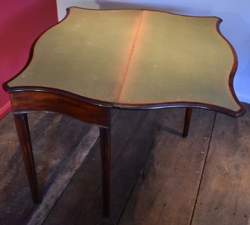 CHIPPENDALE SERPENTINE MAHOGANY CARD TABLE - ADDITIONAL PHOTO 7