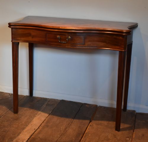 CHIPPENDALE SERPENTINE MAHOGANY CARD TABLE - ADDITIONAL PHOTO 8