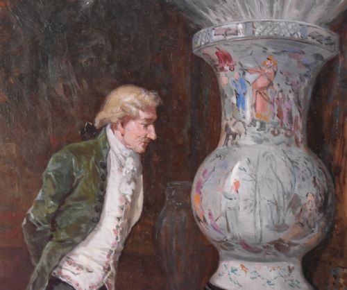 FINE OIL PAINTING 'THE CONNOISSEUR' BY A RIBAS - ADDITIONAL PHOTO 3