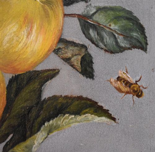 FINE BOTANICAL OIL PAINTING OF APPLE BRANCH WITH BEE - ADDITIONAL PHOTO 4