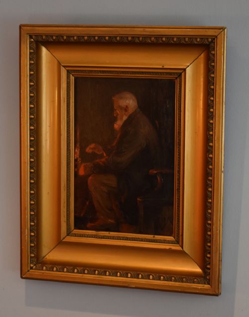 Man by Fire oil painting by J.D.Kenworthy