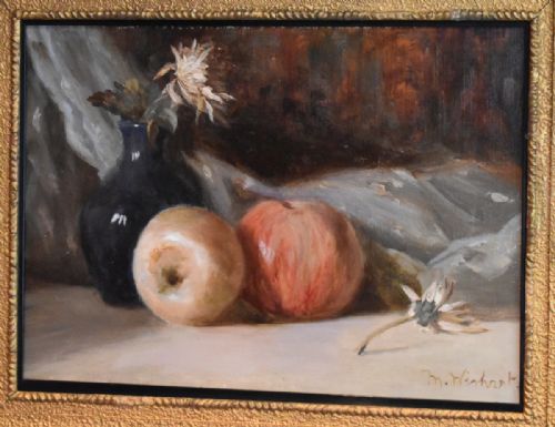 IMPRESSIONIST STILL LIFE OIL PAINTING WITH APPLES - ADDITIONAL PHOTO 2