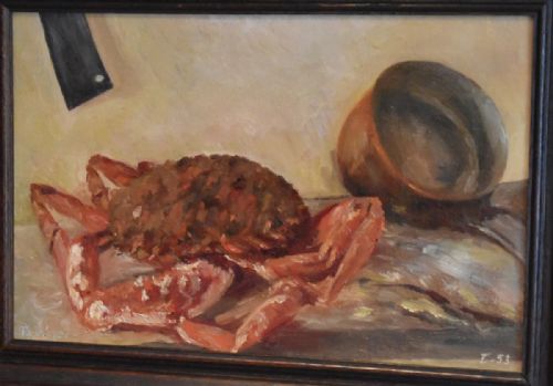 STILL LIFE OIL PAINTING OF A SPIDER CRAB - ADDITIONAL PHOTO 1