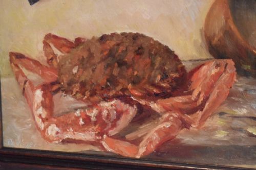 STILL LIFE OIL PAINTING OF A SPIDER CRAB - ADDITIONAL PHOTO 2