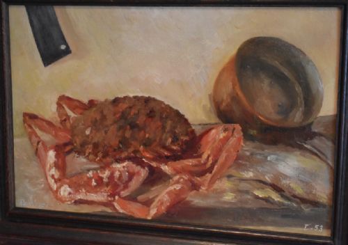 STILL LIFE OIL PAINTING OF A SPIDER CRAB - ADDITIONAL PHOTO 5