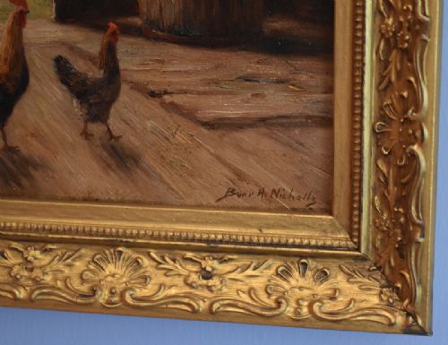 RARE OIL PAINTING BY AMERICAN BURR H NICHOLLS - ADDITIONAL PHOTO 3