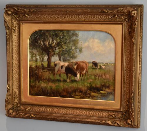 fine impressionist oil painting landscape scene - CATEGORY: ANTIQUE ART - DATED 1900