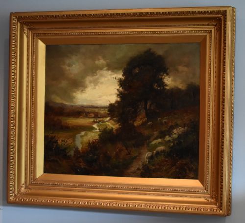 superb edwardian landscape oil painting by rwbates - CATEGORY: ANTIQUE ART - DATED EDWARDIAN