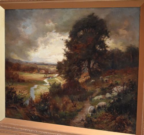 SUPERB EDWARDIAN LANDSCAPE OIL PAINTING BY RWBATES - ADDITIONAL PHOTO 2