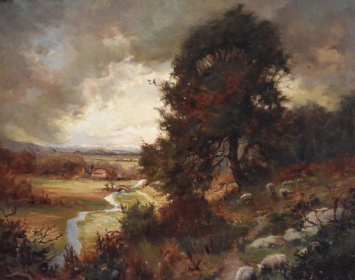 SUPERB EDWARDIAN LANDSCAPE OIL PAINTING BY RWBATES - ADDITIONAL PHOTO 5