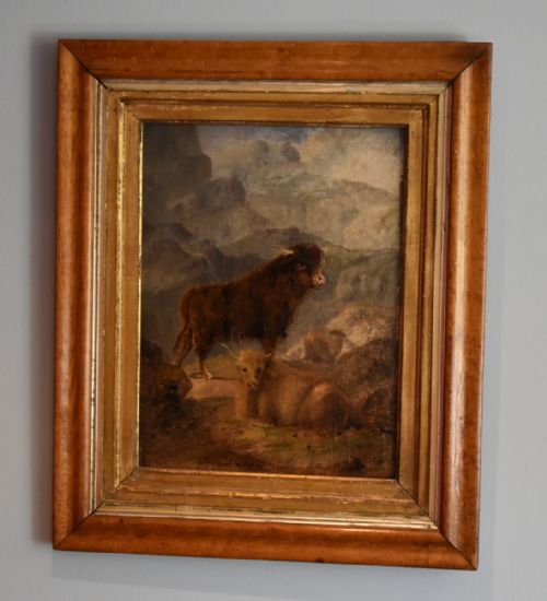 victorian highland cattle oil painting - CATEGORY: ANTIQUE ART - DATED 1850