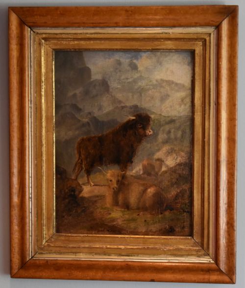 VICTORIAN HIGHLAND CATTLE OIL PAINTING - ADDITIONAL PHOTO 1