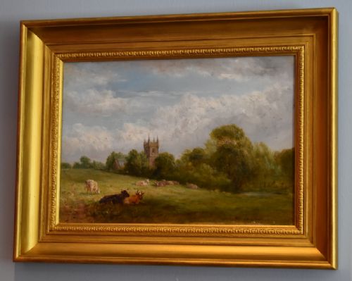 oil painting by william h vernon - CATEGORY: ANTIQUE ART - DATED 1880