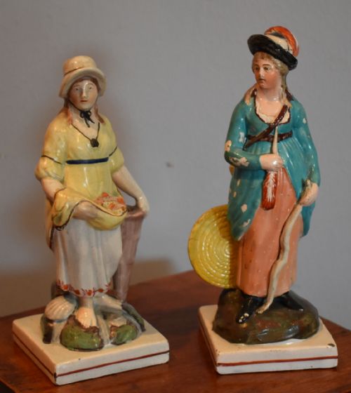 pair of early staffordshire georgian figures - CATEGORY: ANTIQUE CERAMICS - DATED REGENCY