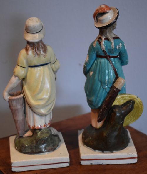 PAIR OF EARLY STAFFORDSHIRE GEORGIAN FIGURES - ADDITIONAL PHOTO 7