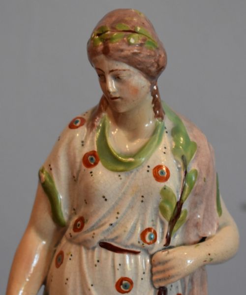 PAIR OF EARLY STAFFORDSHIRE GEORGIAN FIGURES OF PEACE AND CHARITY - ADDITIONAL PHOTO 3
