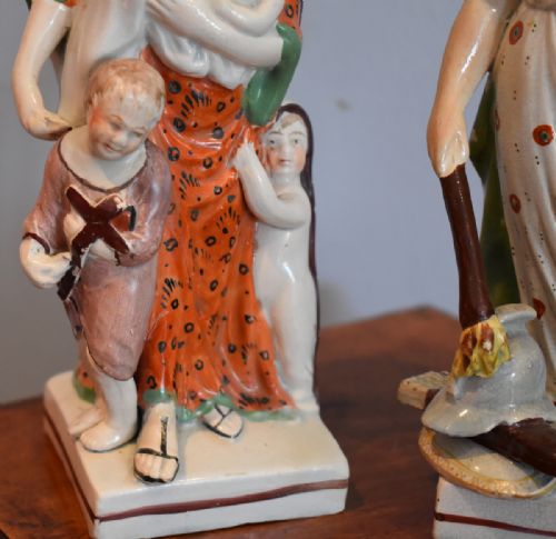 PAIR OF EARLY STAFFORDSHIRE GEORGIAN FIGURES OF PEACE AND CHARITY - ADDITIONAL PHOTO 4