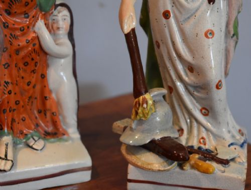 PAIR OF EARLY STAFFORDSHIRE GEORGIAN FIGURES OF PEACE AND CHARITY - ADDITIONAL PHOTO 5