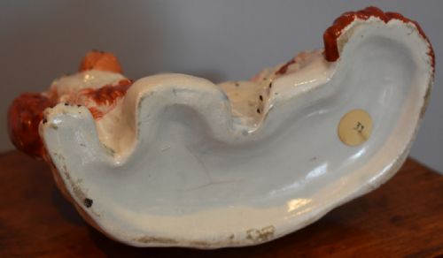 RARE STAFFORDSHIRE FIGURE OF A GIRL ON A SPANIEL DOG - ADDITIONAL PHOTO 6